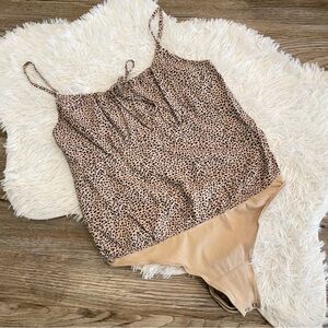 Abercrombie & Fitch Animal Print Bodysuit Neutral Large Fall